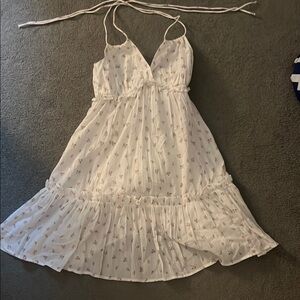 H&M White Floral Midi Dress